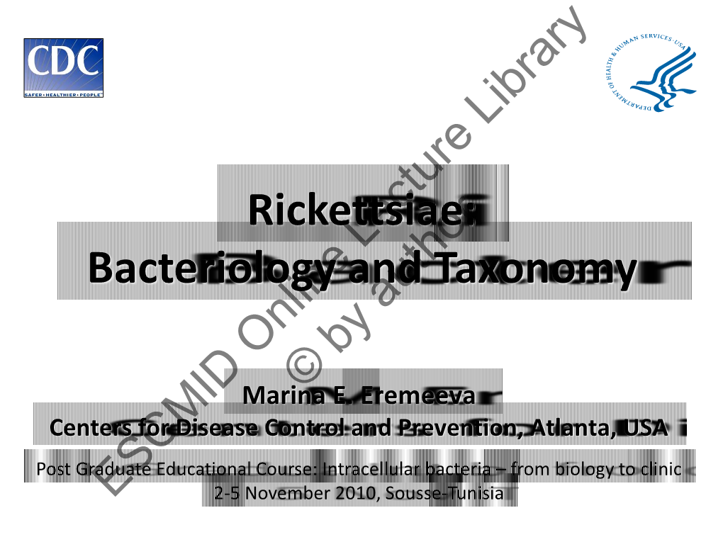 Taxonomy of Rickettsiae