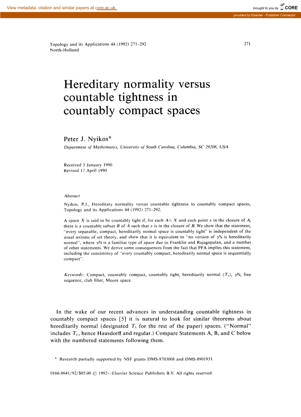 Hereditary Normality Versus Countable Tightness in Countably Compact Spaces