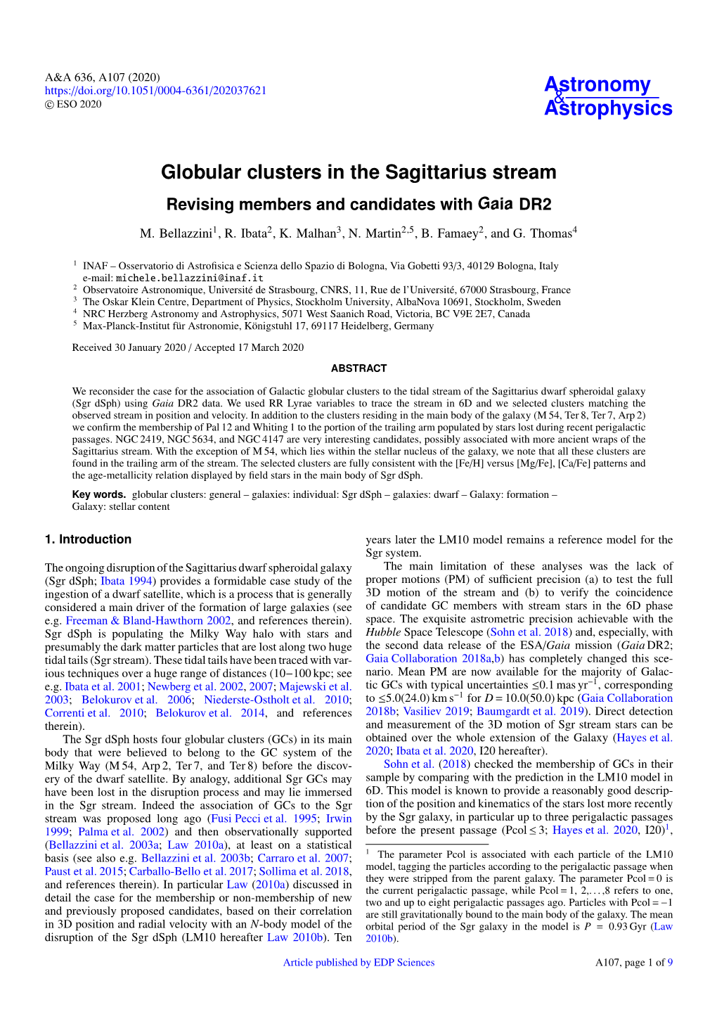 Globular Clusters in the Sagittarius Stream Revising Members and Candidates with Gaia DR2