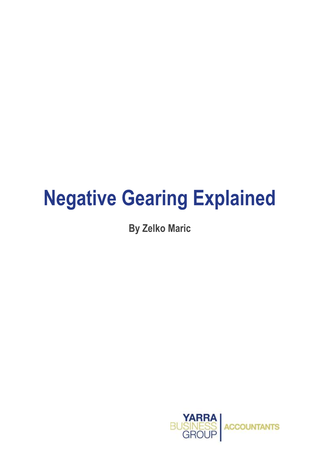 Negative Gearing Explained