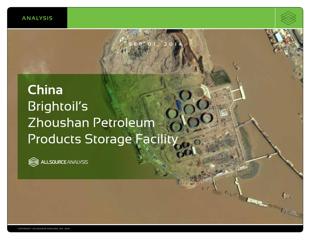 China Brightoil's Zhoushan Petroleum Products Storage Facility