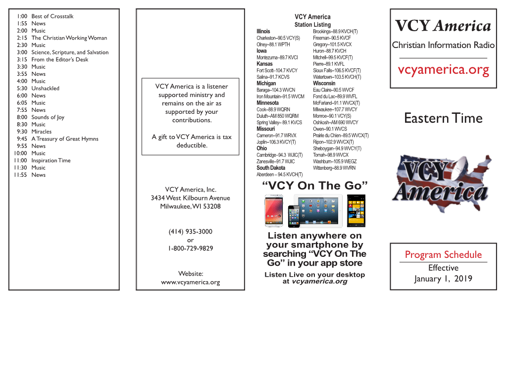 VCY on the Go” 3434 West Kilbourn Avenue Milwaukee, WI 53208