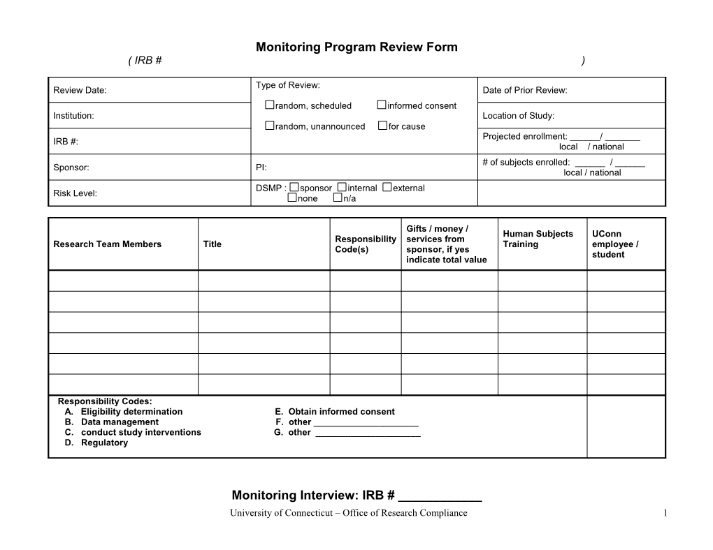 Audit Intake Form