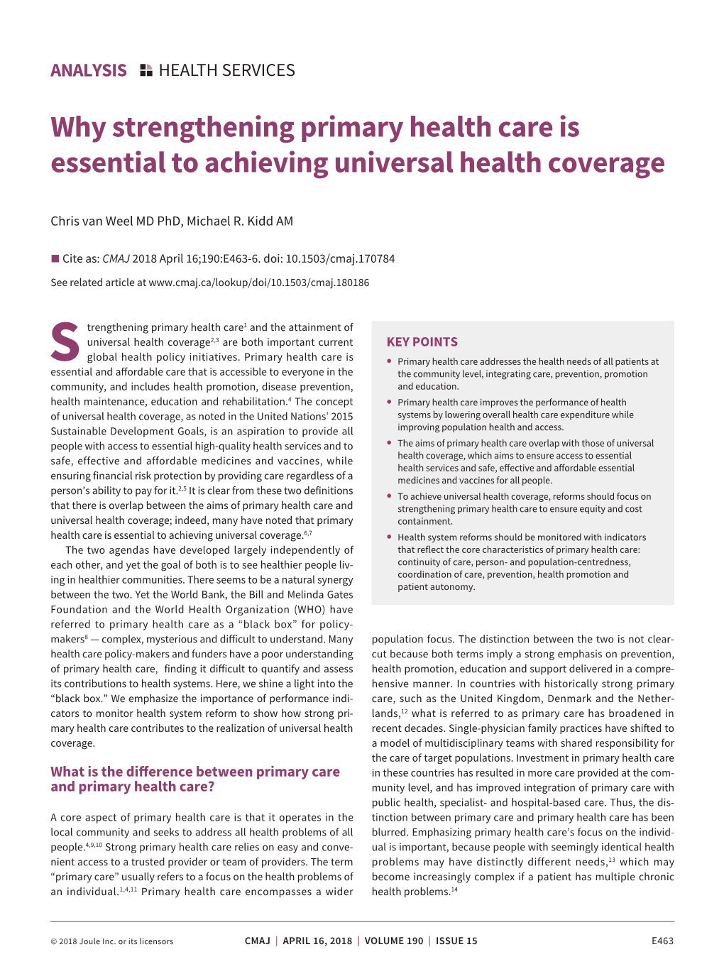 Why Strengthening Primary Health Care Is Essential to Achieving Universal Health Coverage