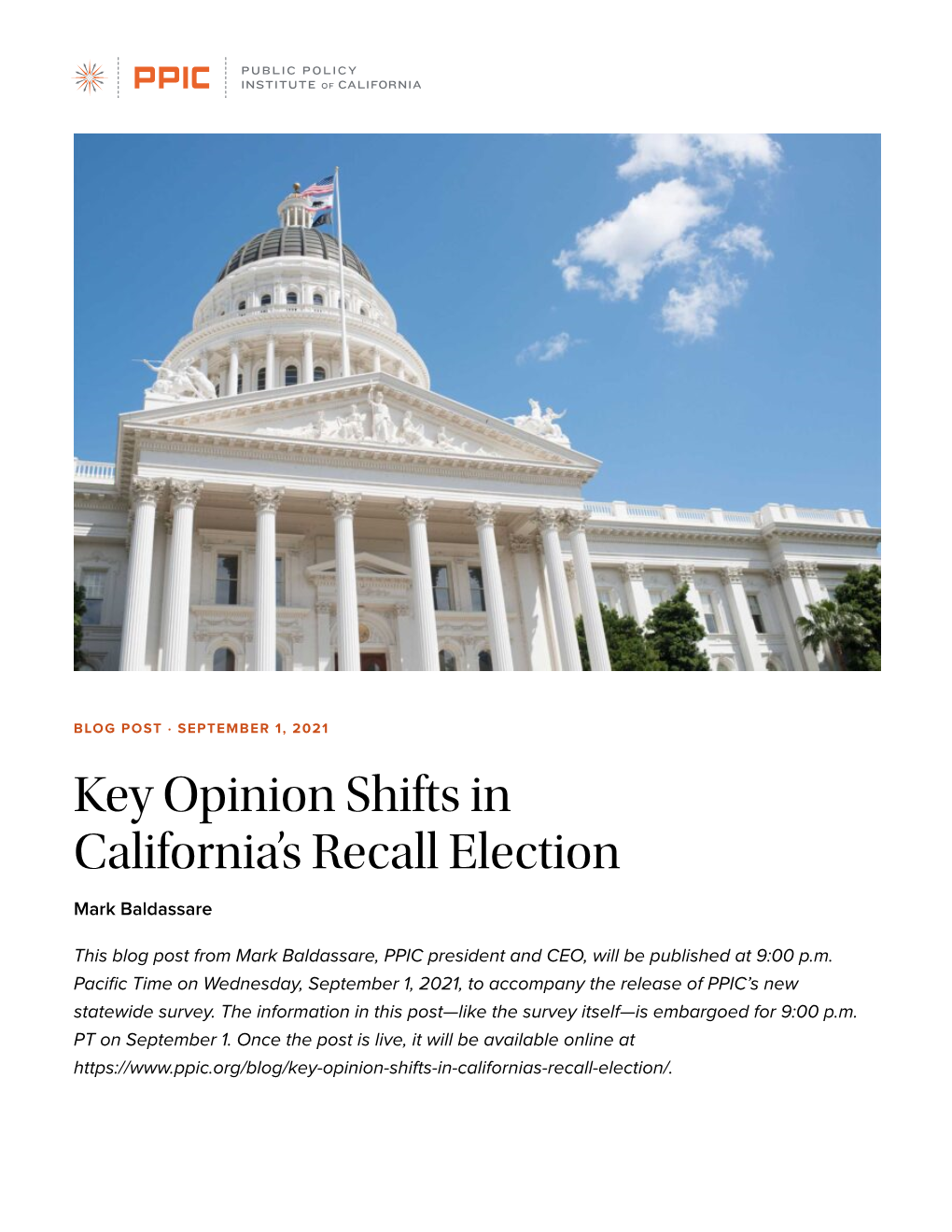 Key Opinion Shifts in California's Recall Election