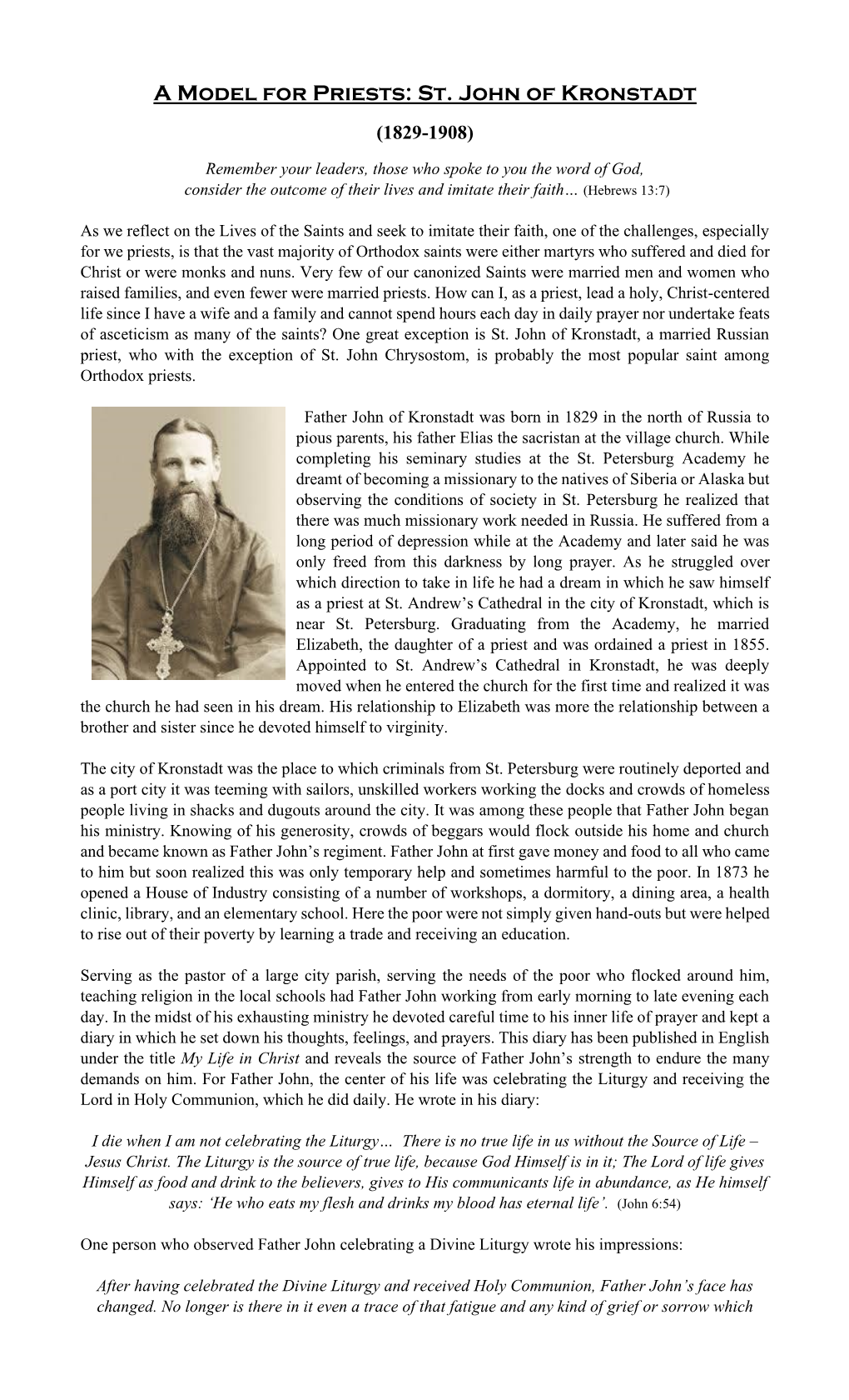 St. John of Kronstadt