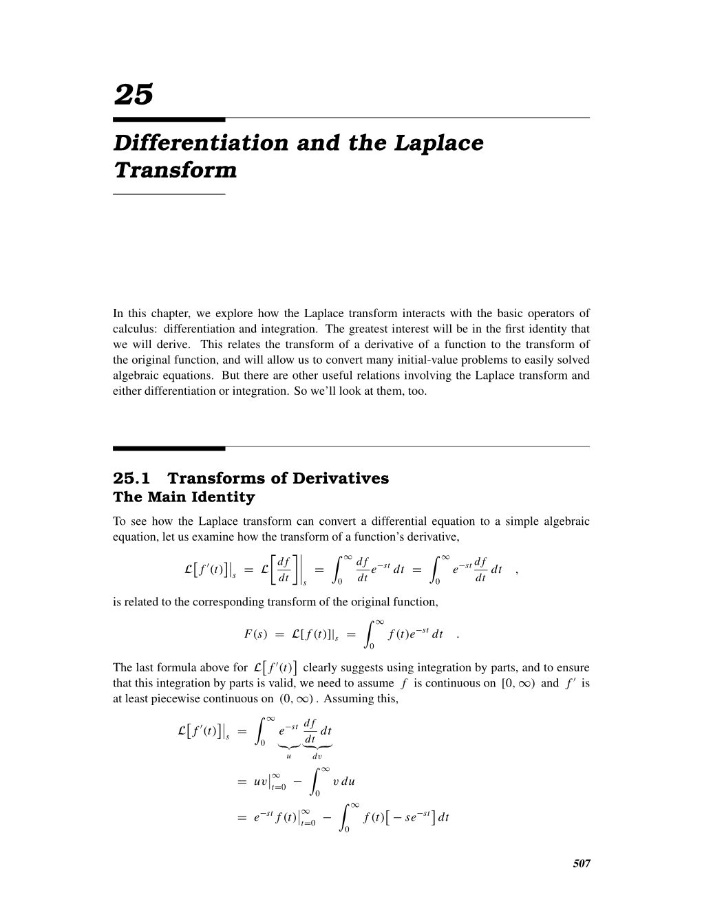 Differentiation and the Laplace Transform