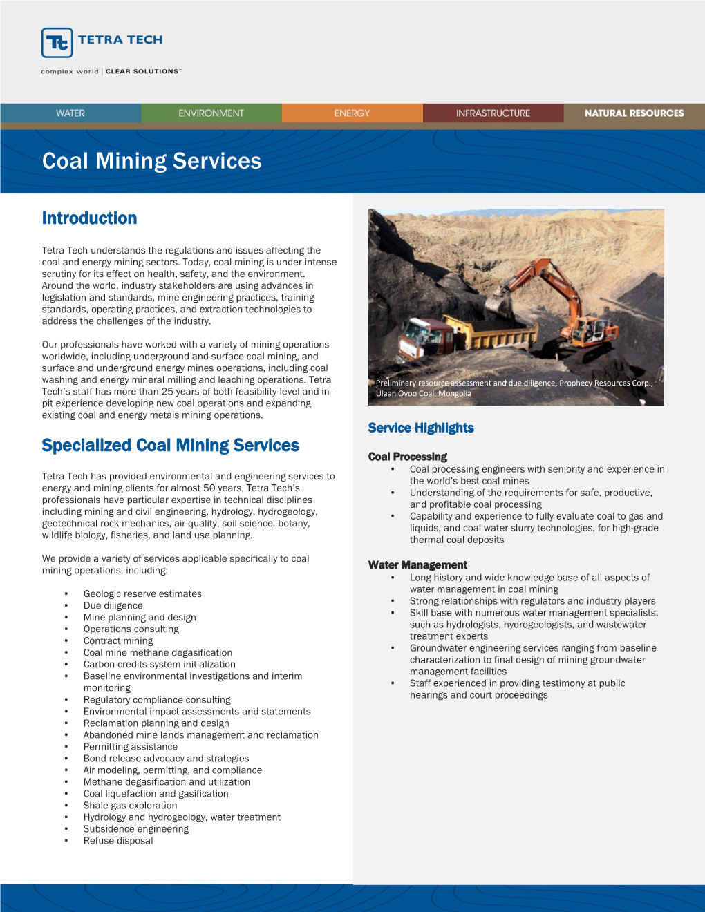 Coal Mining Services