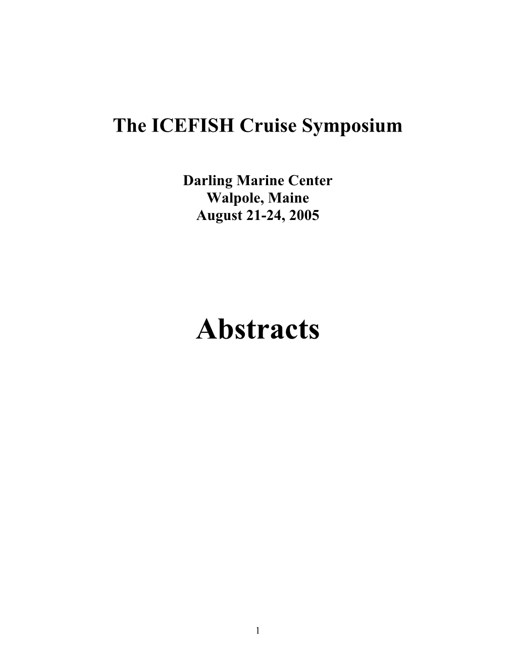 ICEFISH Symposium 2004 Abstracts