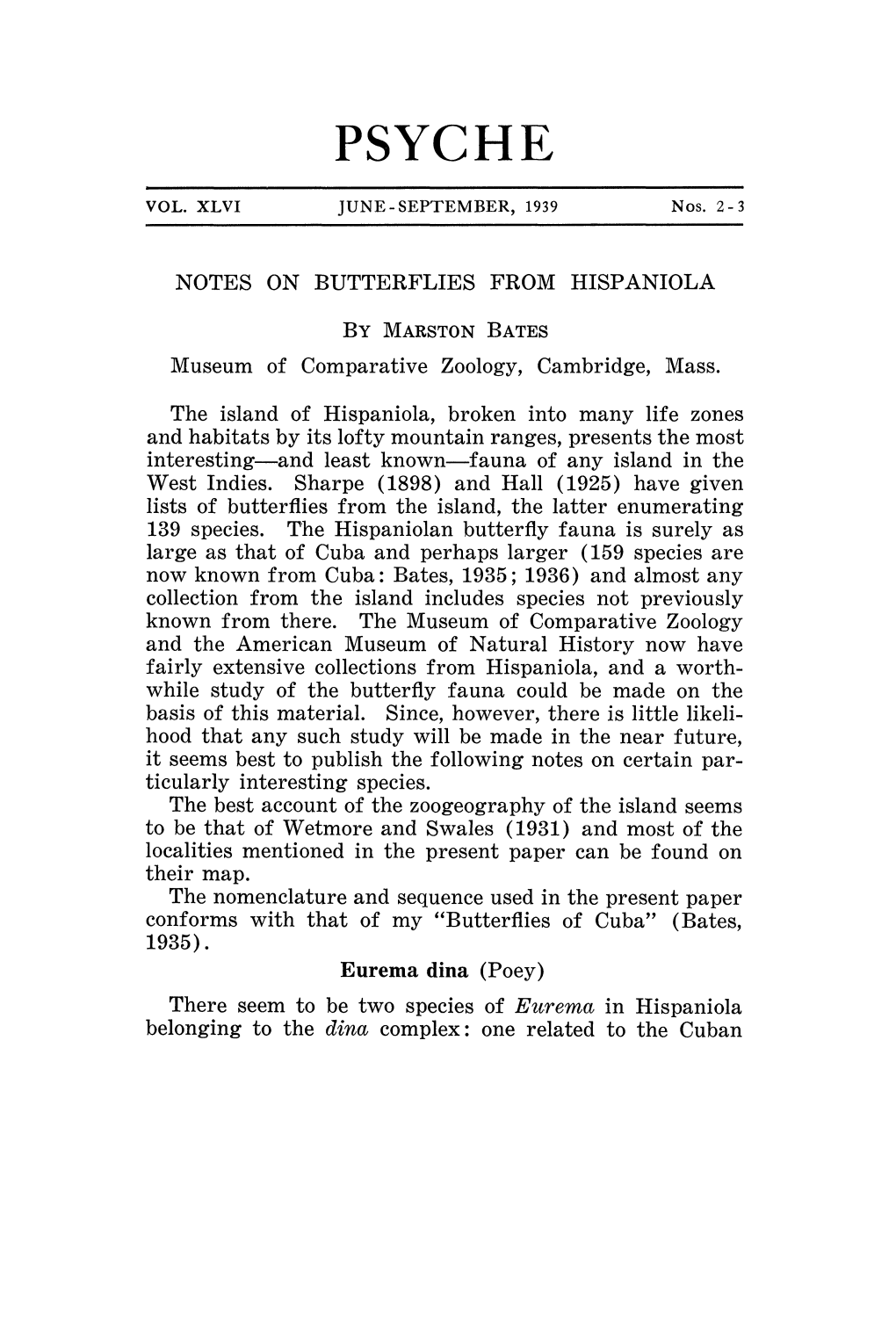 Notes on Butterflies from Hispaniola