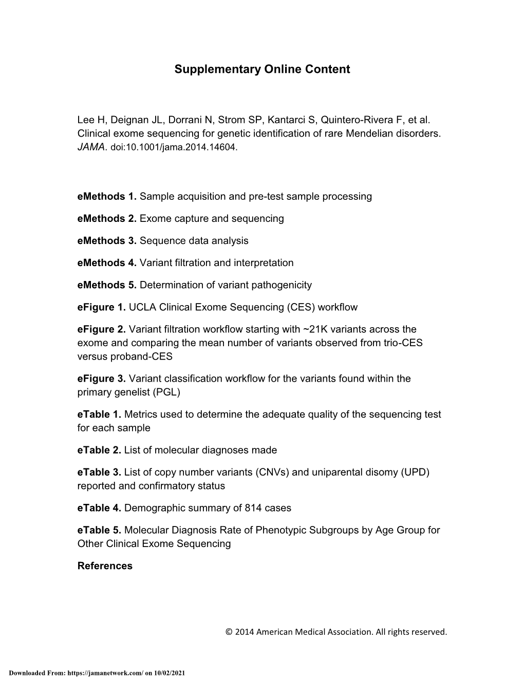 Clinical Exome Sequencing for Genetic Identification of Rare Mendelian Disorders