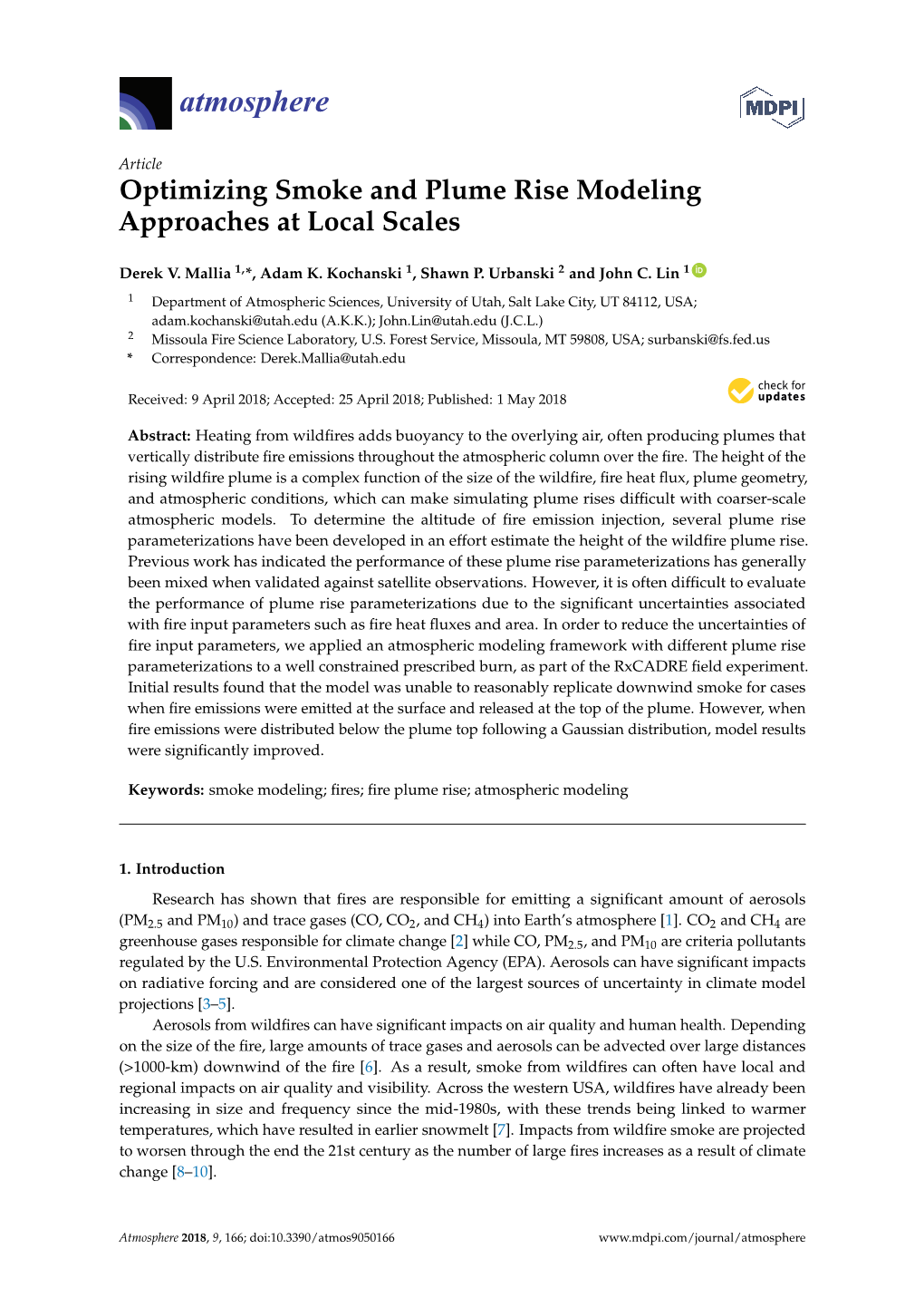 Optimizing Smoke and Plume Rise Modeling Approaches at Local Scales