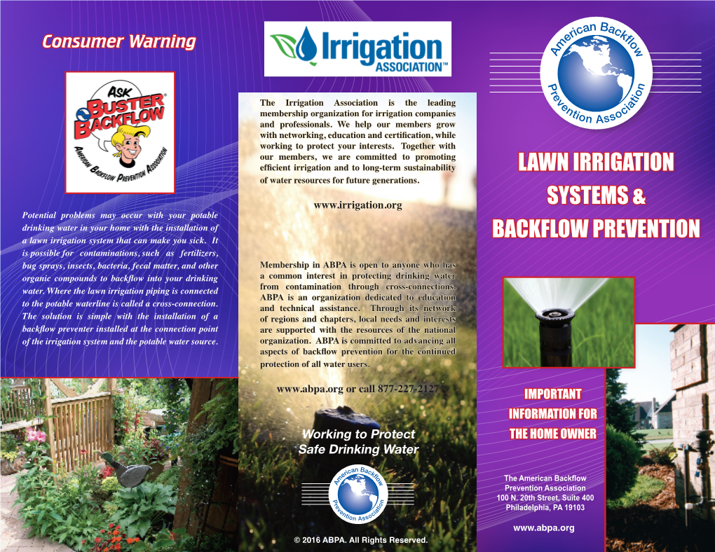 Lawn Irrigation Systems & Backflow Prevention