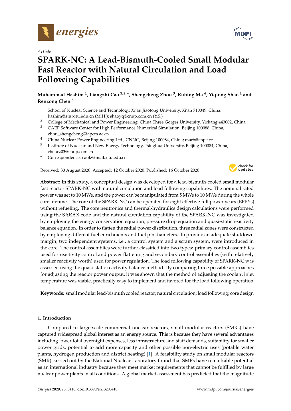 SPARK-NC: a Lead-Bismuth-Cooled Small Modular Fast Reactor with Natural Circulation and Load Following Capabilities