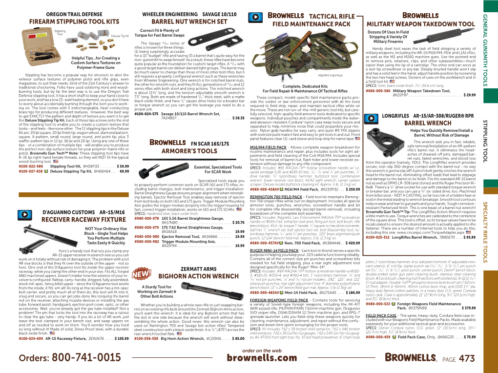 Specialty Rifle Tools 473-480