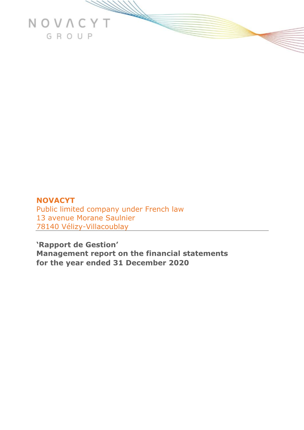 Novacyt 2020 Management Report