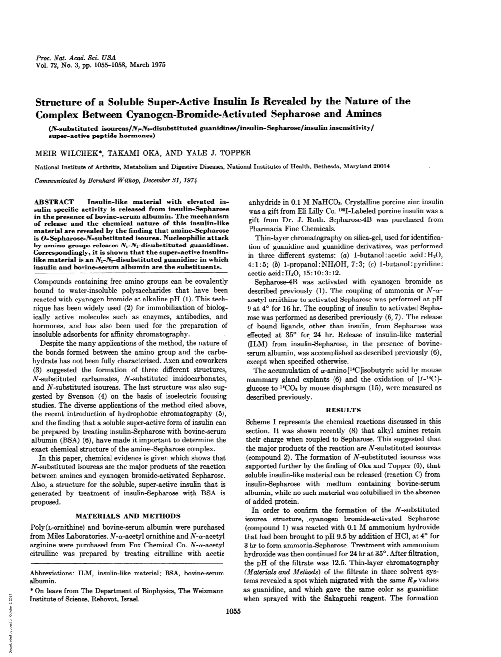 Complex Between Cyanogen-Bromide-Activated