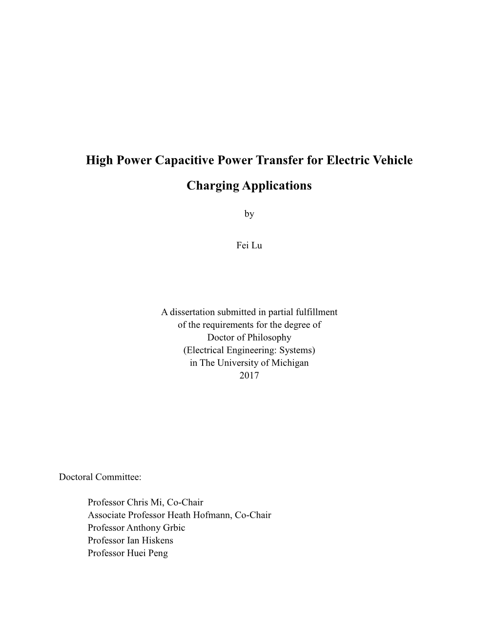 High Power Capacitive Power Transfer for Electric Vehicle Charging Applications