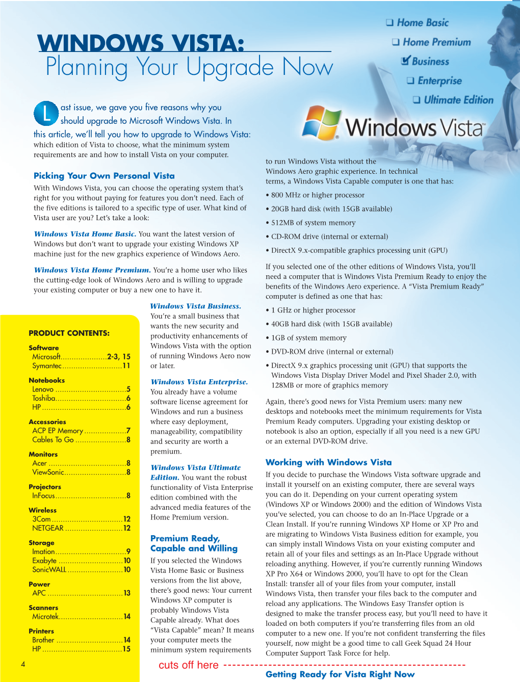 WINDOWS VISTA: Planning Your Upgrade Now