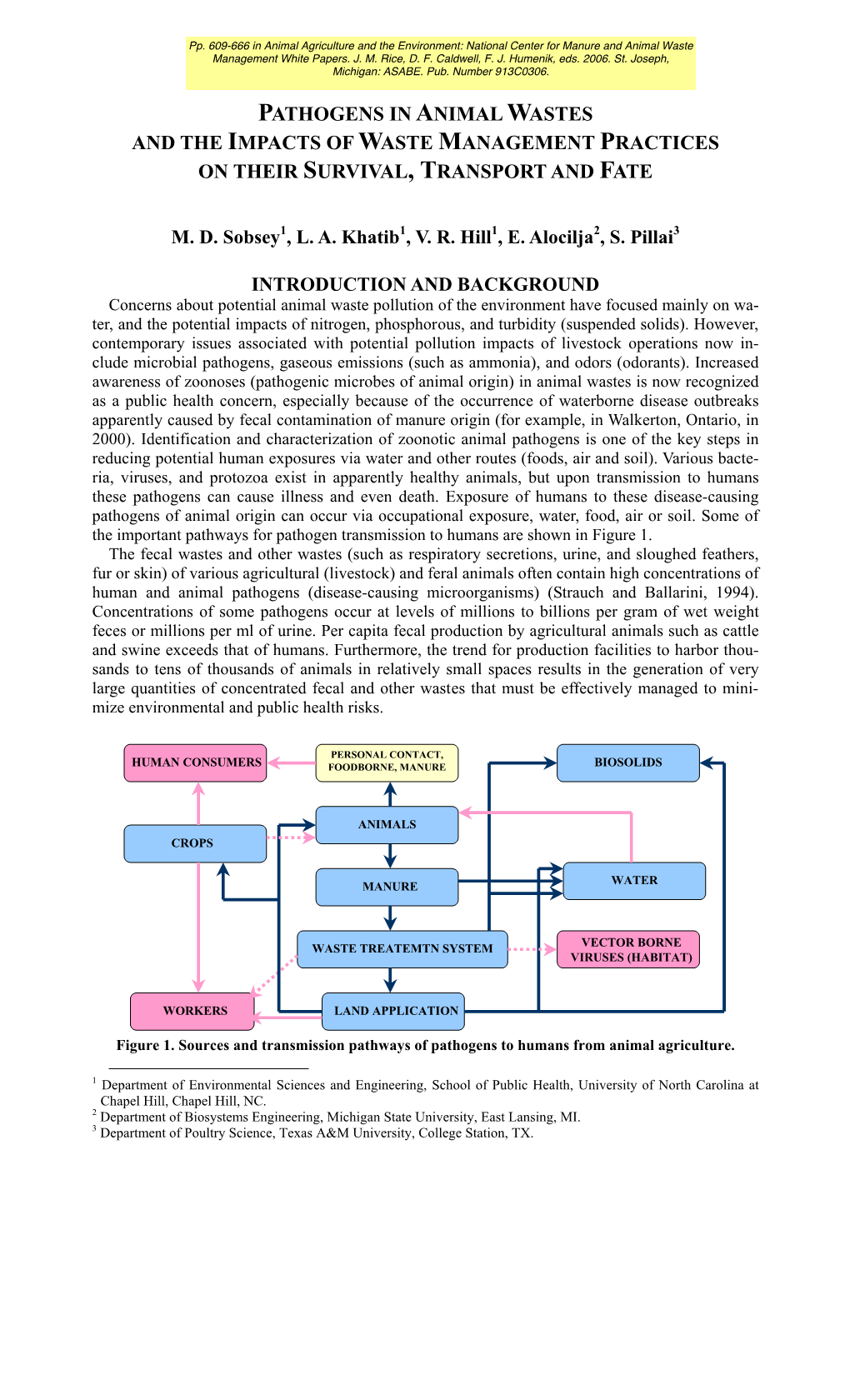 ASABE 2006 Pathogens in Animal Wastes and Impacts of Waste