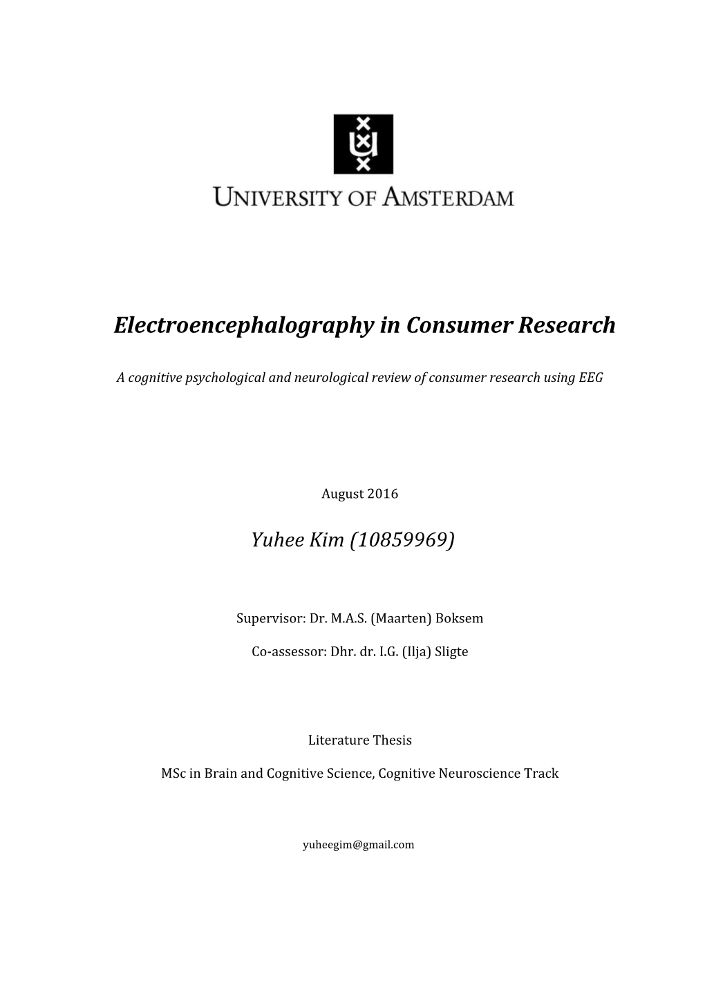 Electroencephalography in Consumer Research