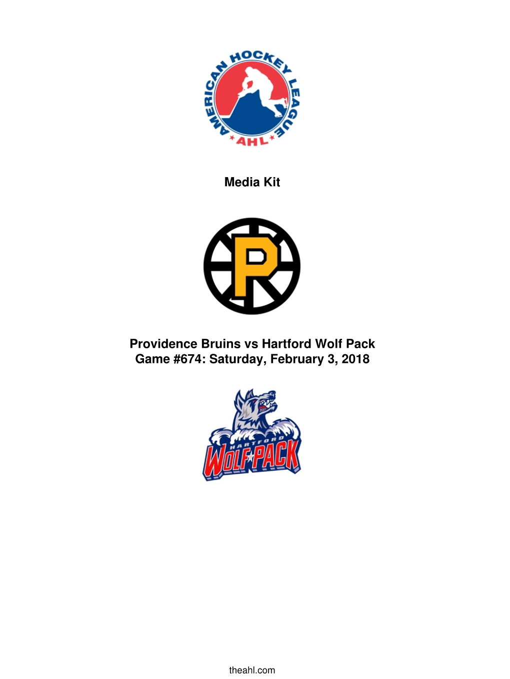 Media Kit Providence Bruins Vs Hartford Wolf Pack Game #674
