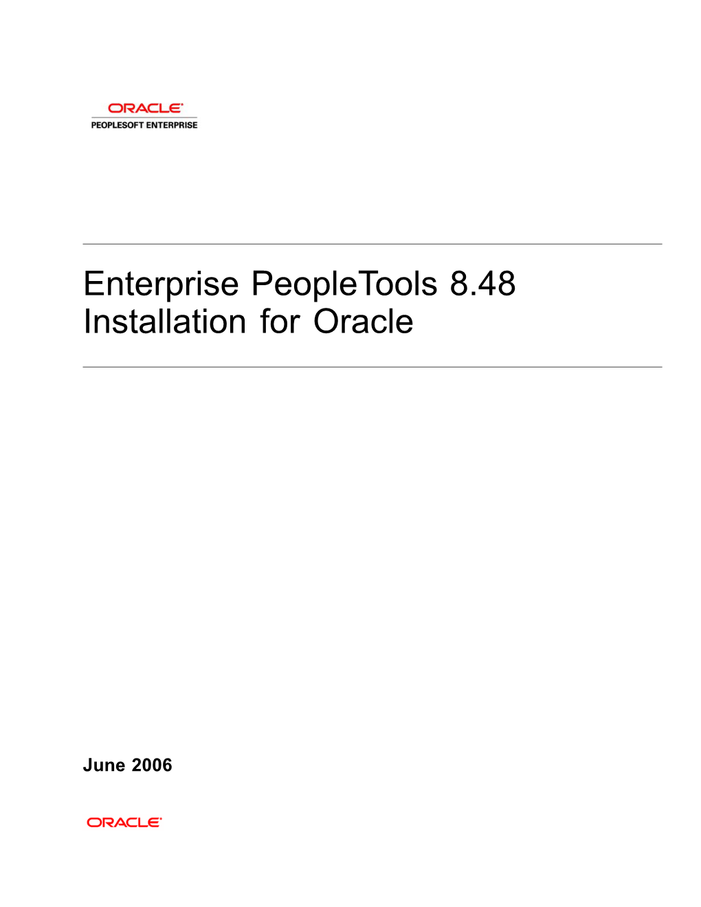 Enterprise Peopletools 8.48 Installation for Oracle