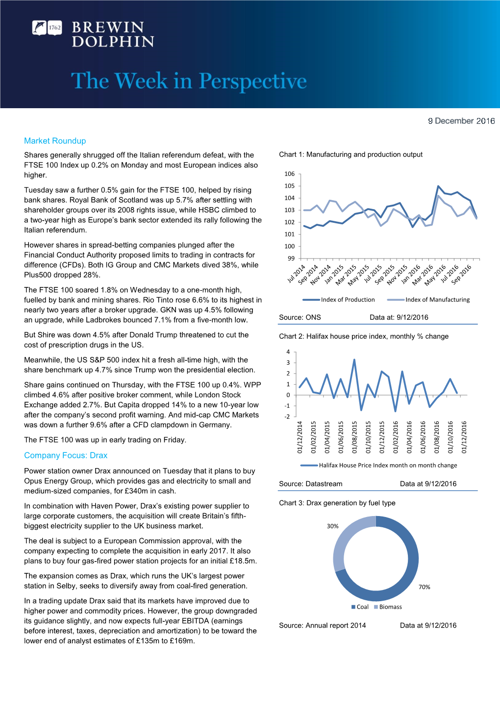 Market Roundup Company Focus: Drax