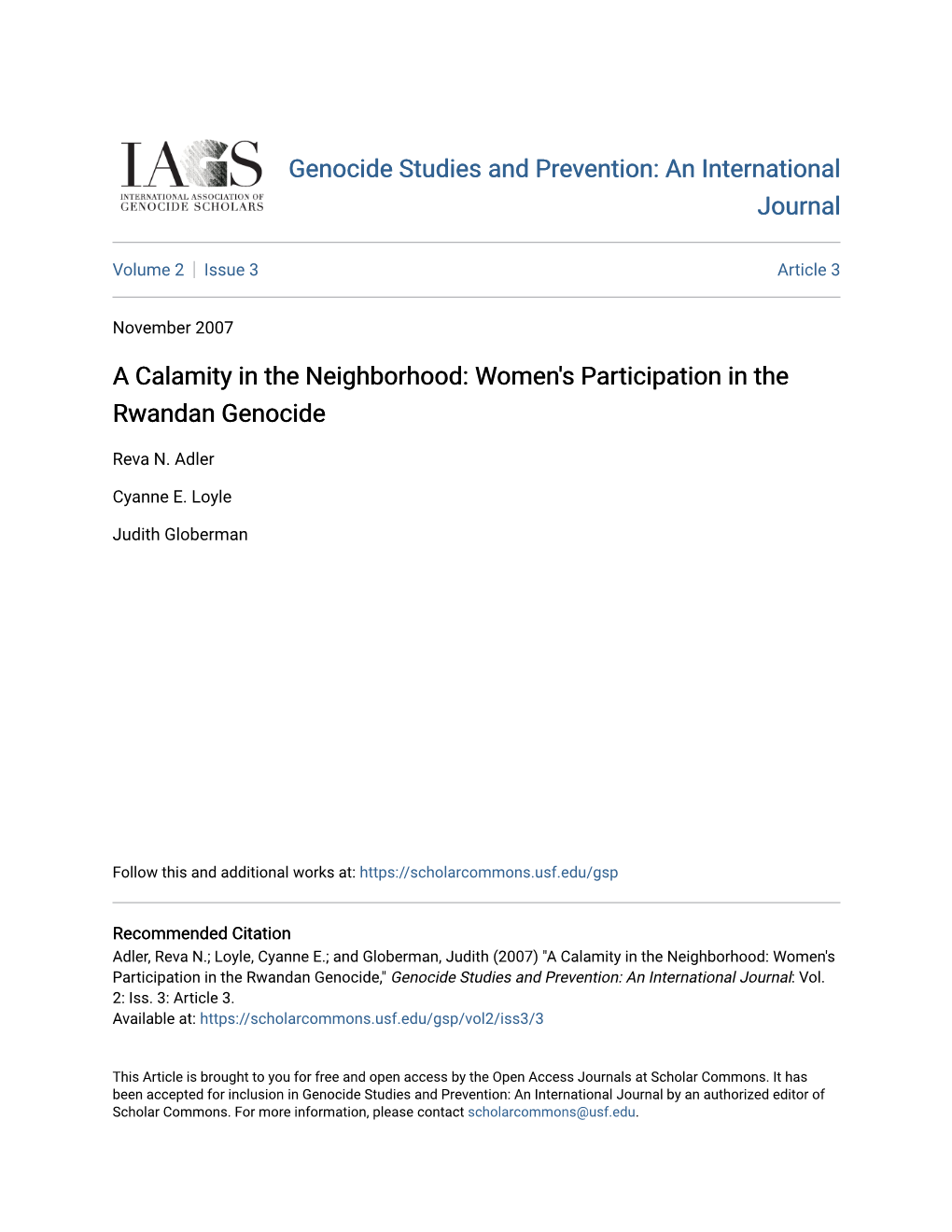 Women's Participation in the Rwandan Genocide