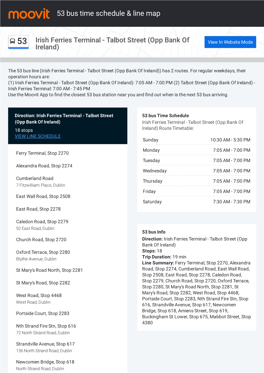 53 Bus Time Schedule & Line Route