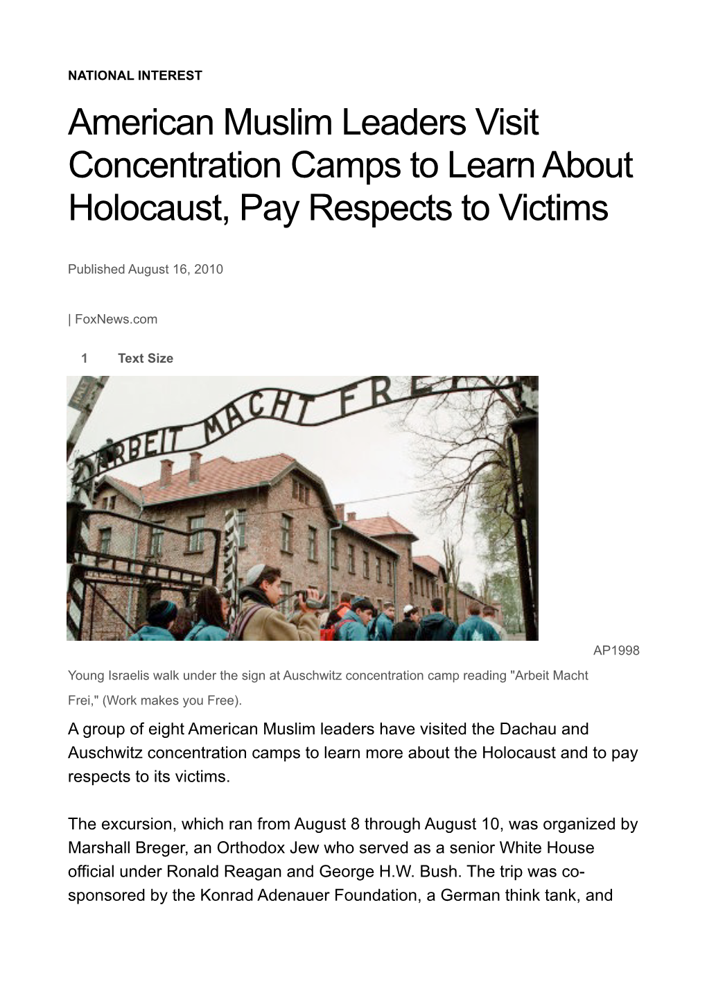 American Muslim Leaders Visit Concentration Camps to Learn About Holocaust, Pay Respects to Victims