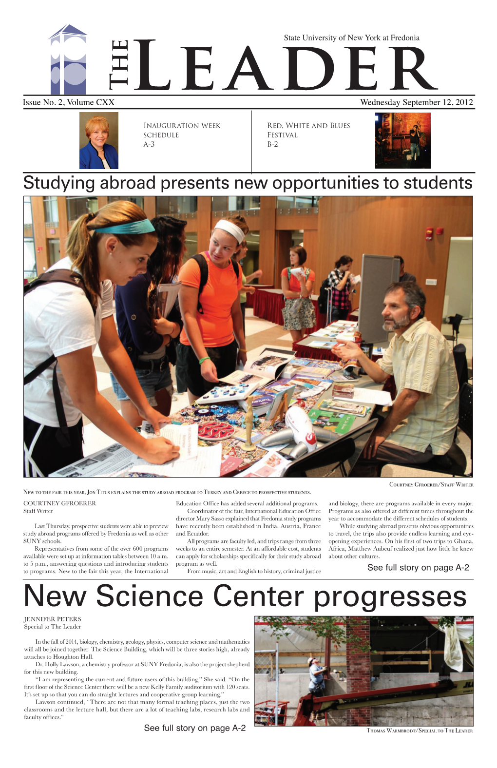 New Science Center Progresses JENNIFER PETERS Special to the Leader