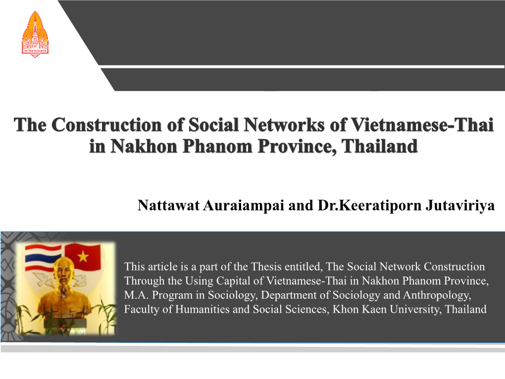 The Construction of Social Networks of Vietnamese-Thai in Nakhon
