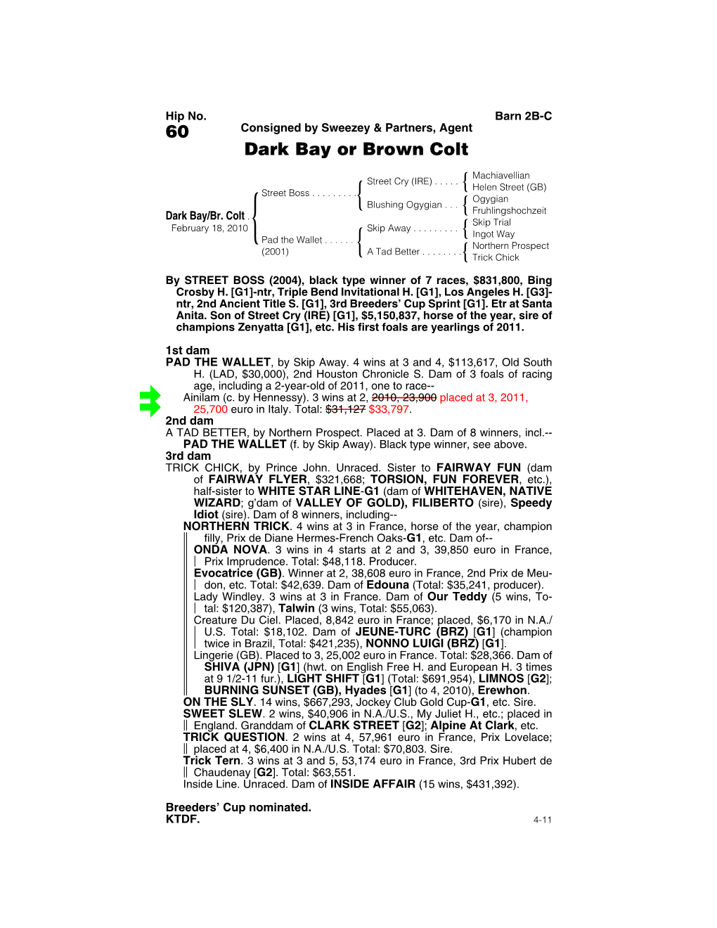 60 Consigned by Sweezey & Partners, Agent Dark Bay Or Brown Colt