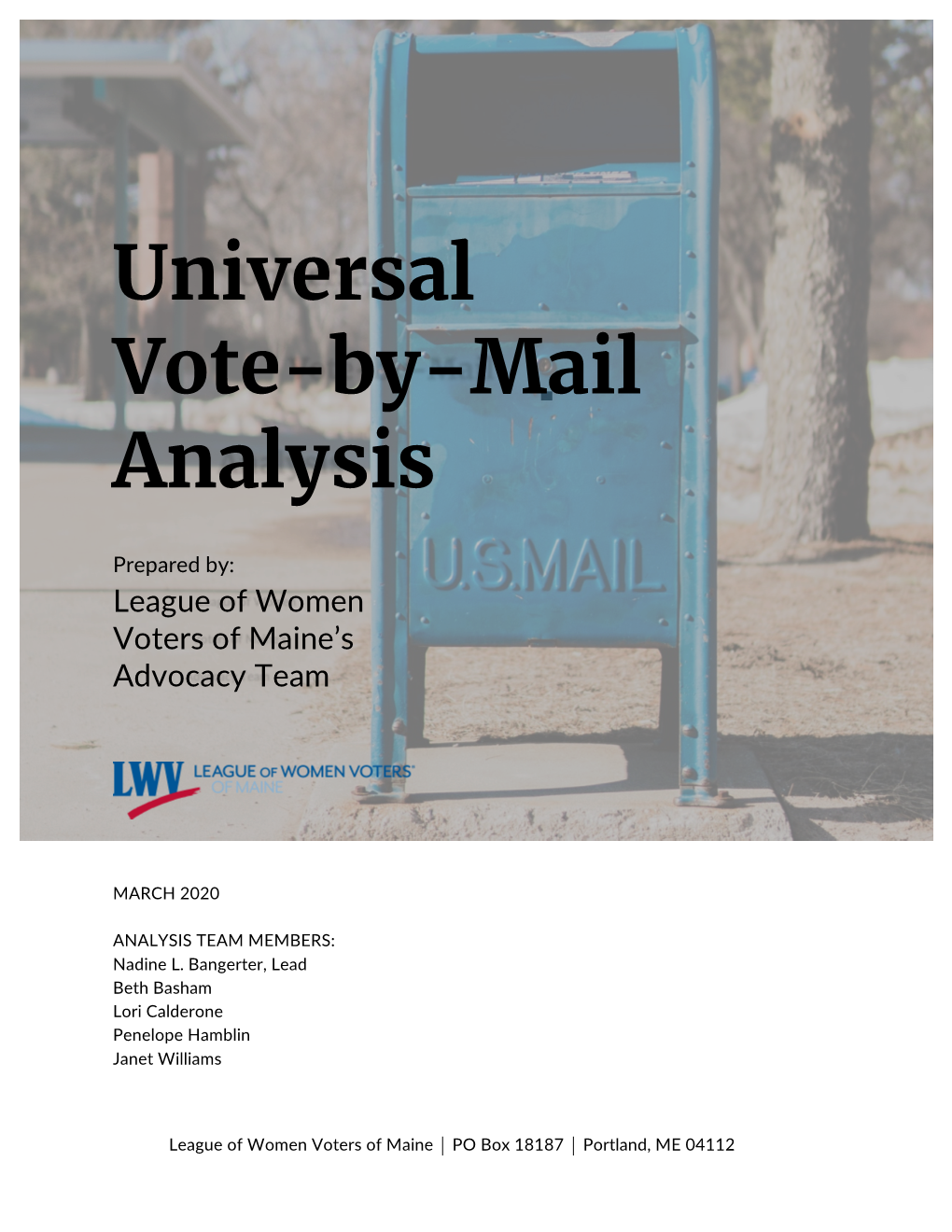 Universal Vote-By-Mail Analysis