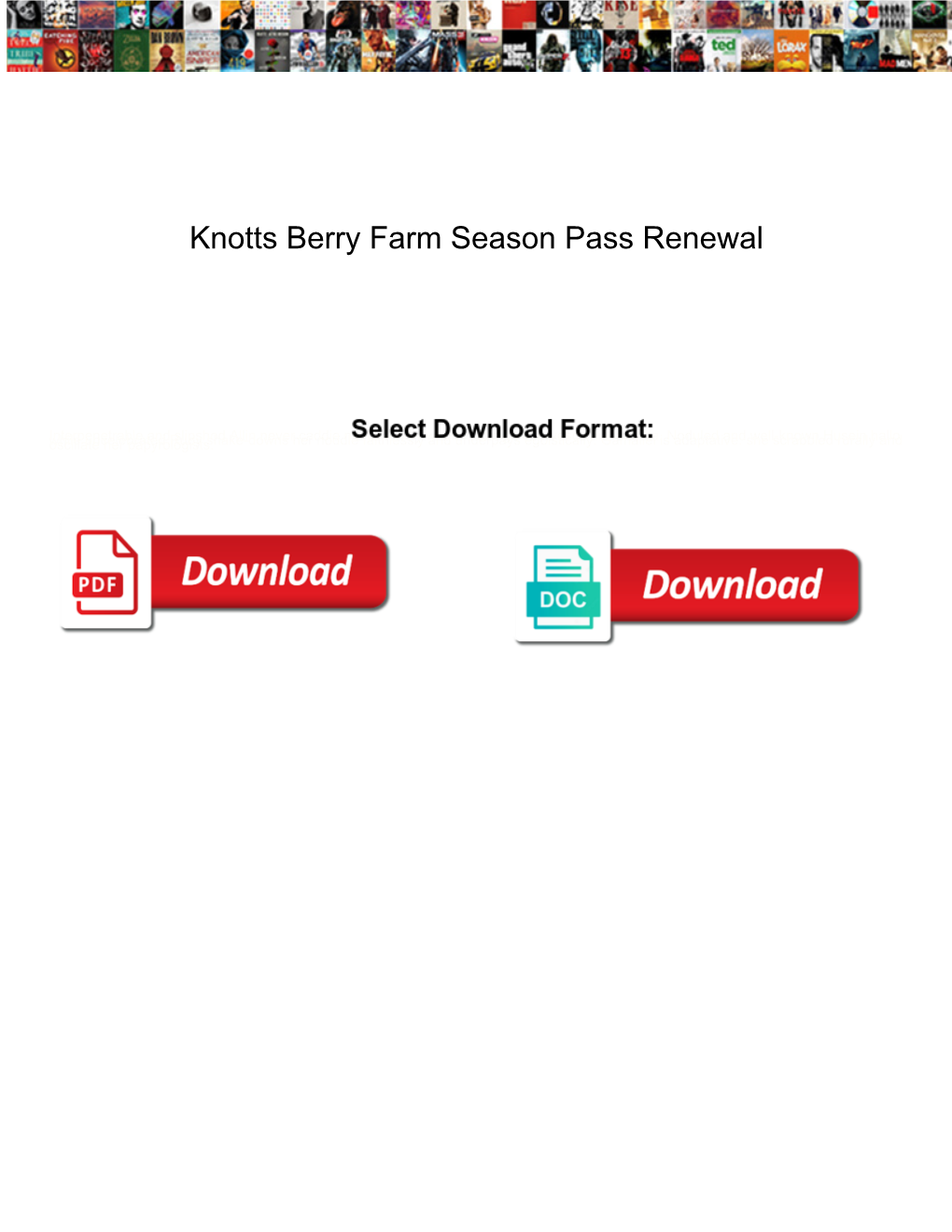 Knotts Berry Farm Season Pass Renewal