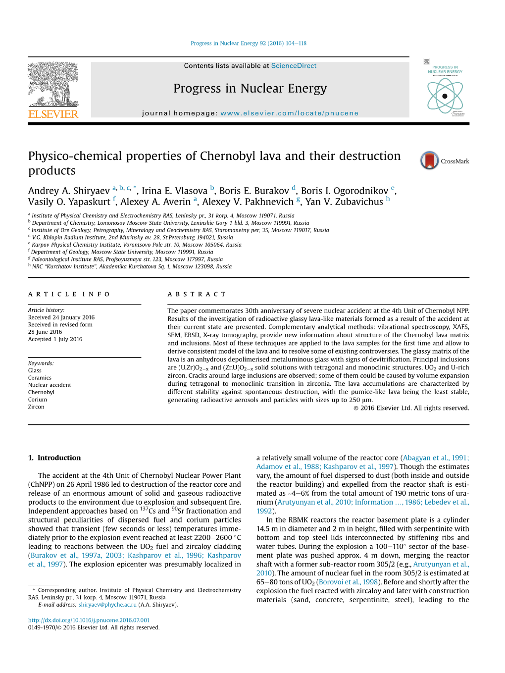 Progress in Nuclear Energy 92 (2016) 104E118