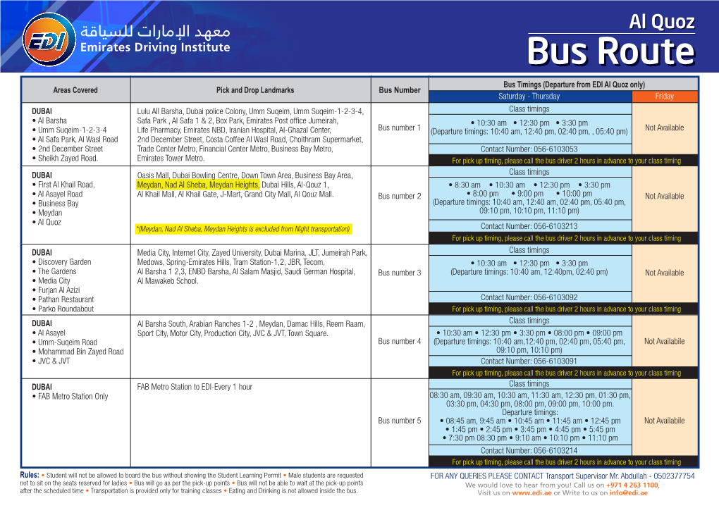 Al Quoz-Bus Route-Oct