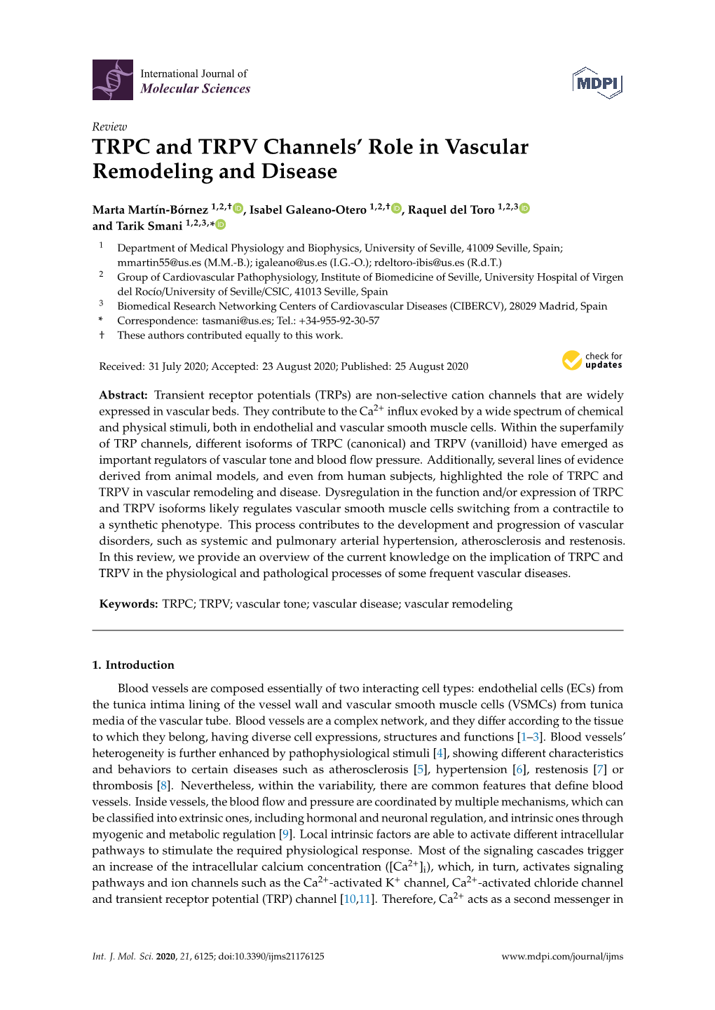 TRPC and TRPV Channels' Role in Vascular Remodeling and Disease