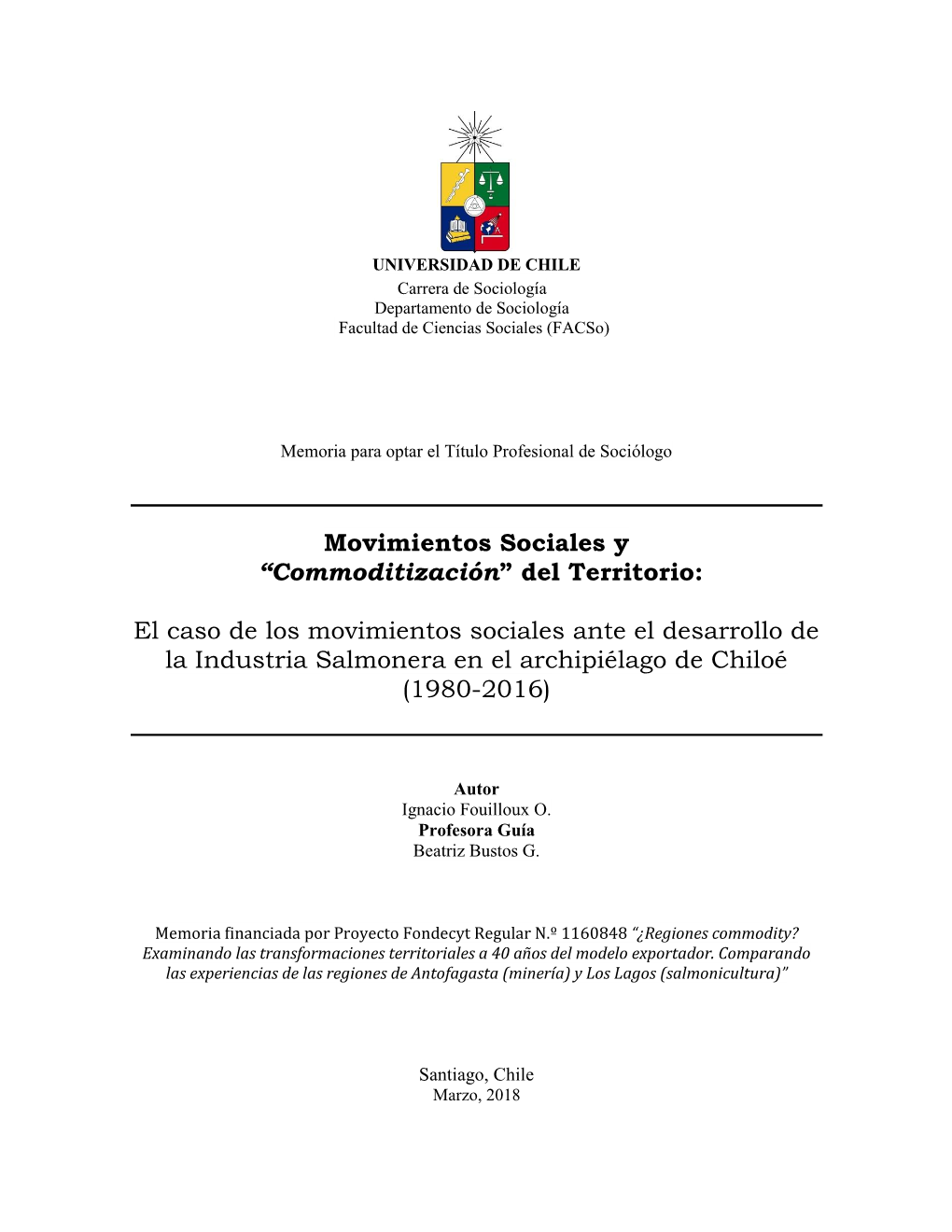 Movimientos Sociales Y “Commoditización” Del Territorio