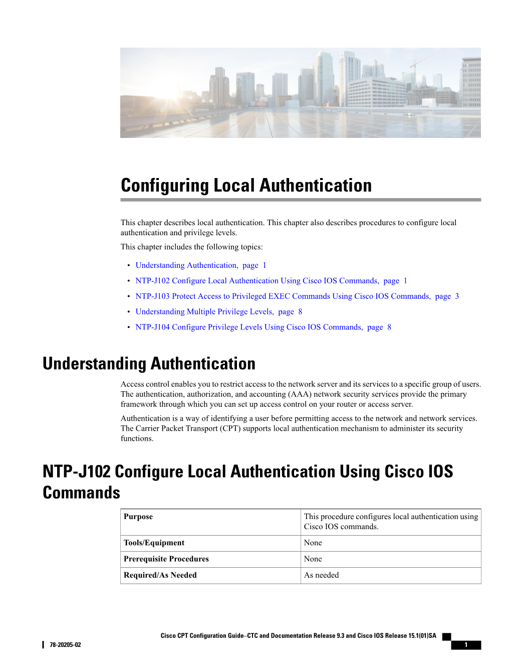 Configuring Local Authentication