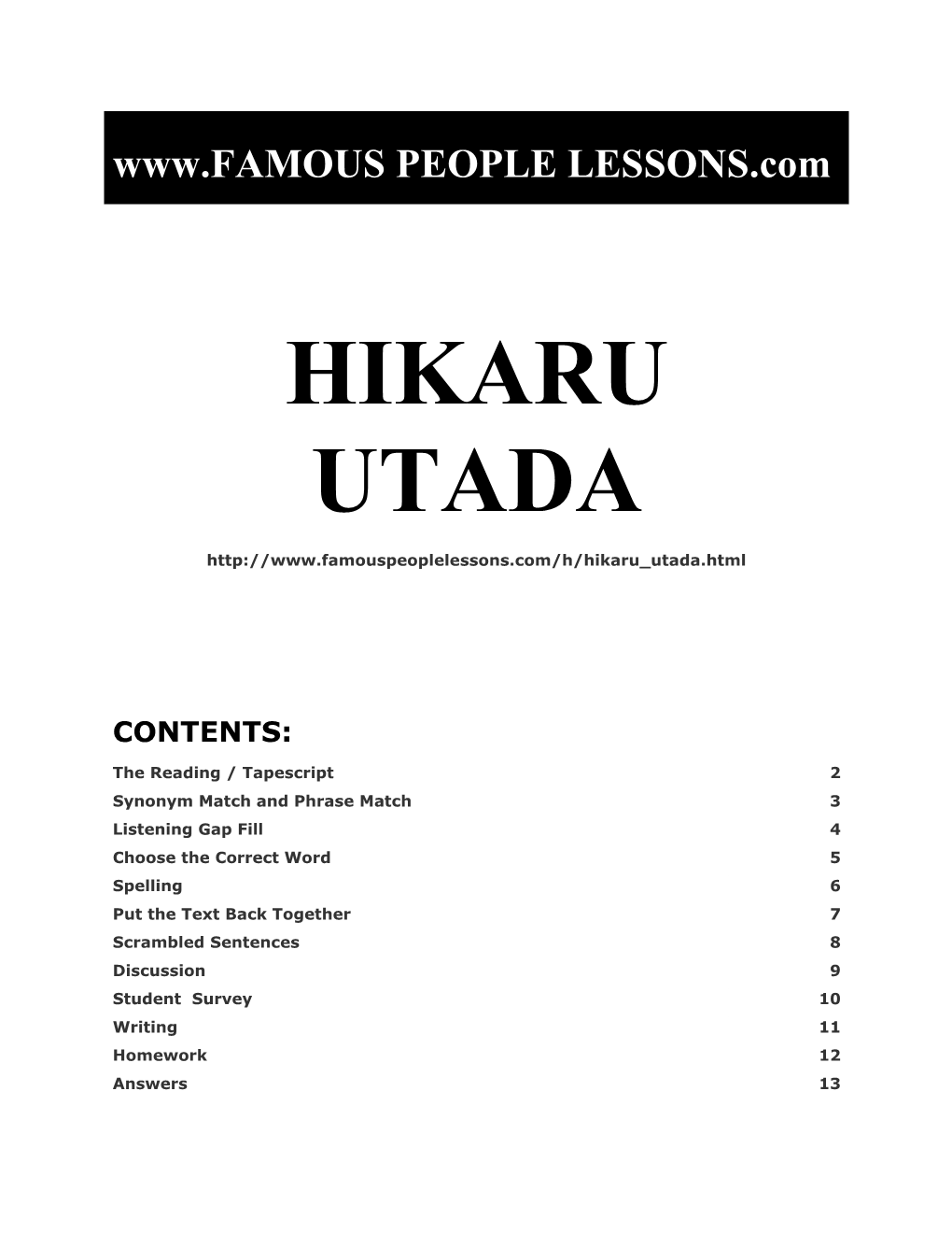 Famous People Lessons - Hikaru Utada