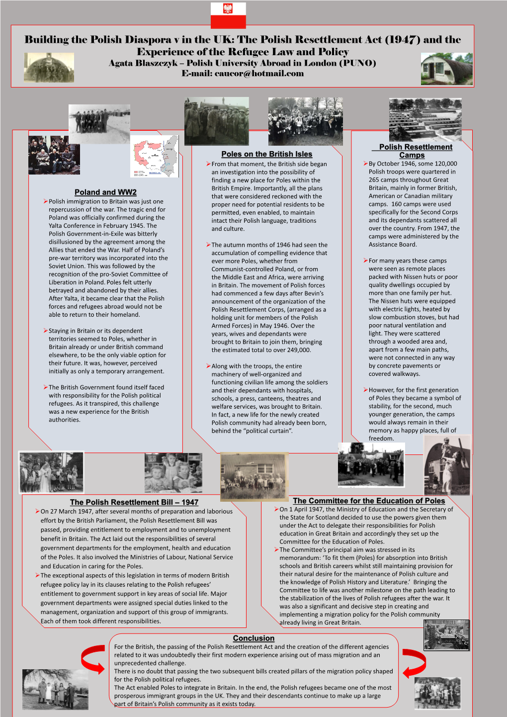 Building the Polish Diaspora V in the UK: the Polish Resettlement Act (1947) and the Experience of the Refugee Law and Policy