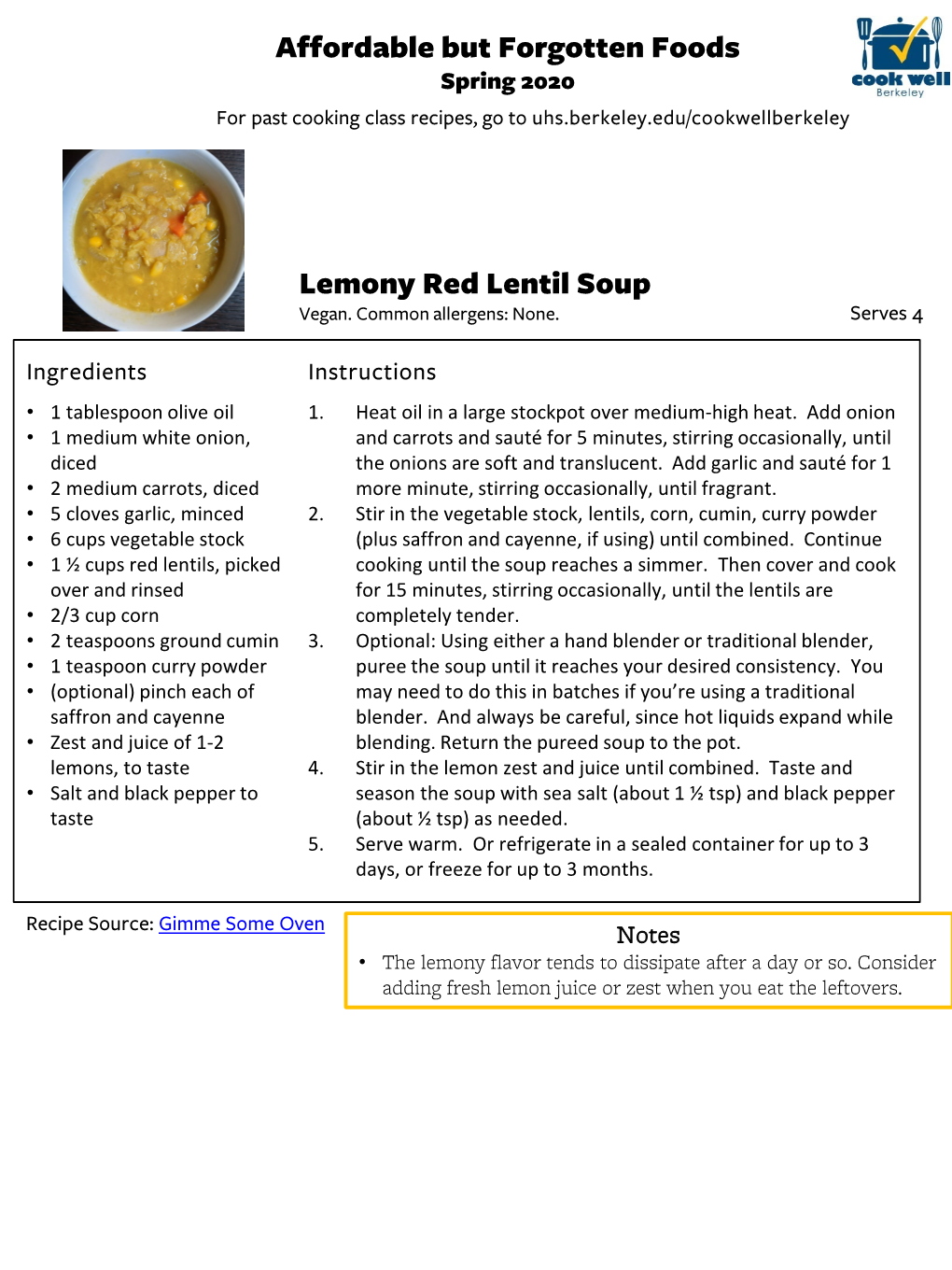 Affordable but Forgotten Foods Lemony Red Lentil Soup