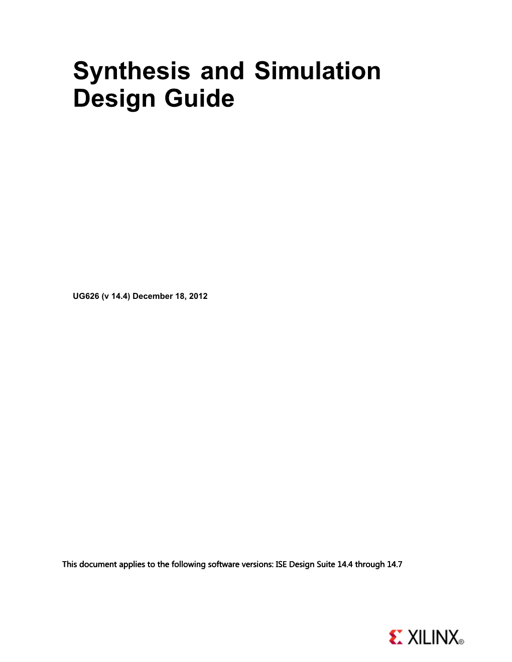 Xilinx Synthesis and Simulation Design Guide (UG626)