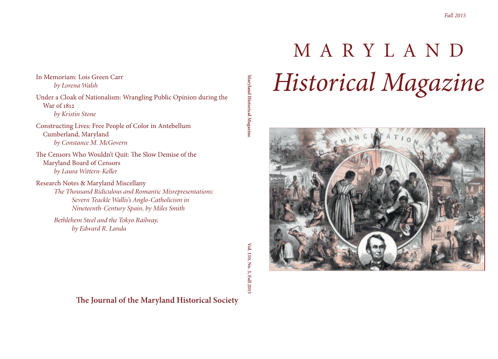 Maryland Historical Maryland Magazine Vol