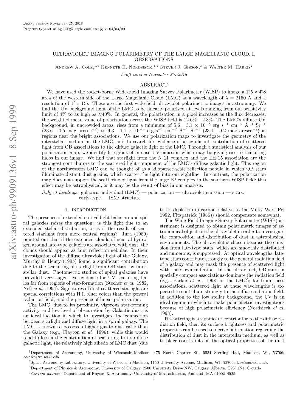 Ultraviolet Imaging Polarimetry of the Large Magellanic Cloud. I