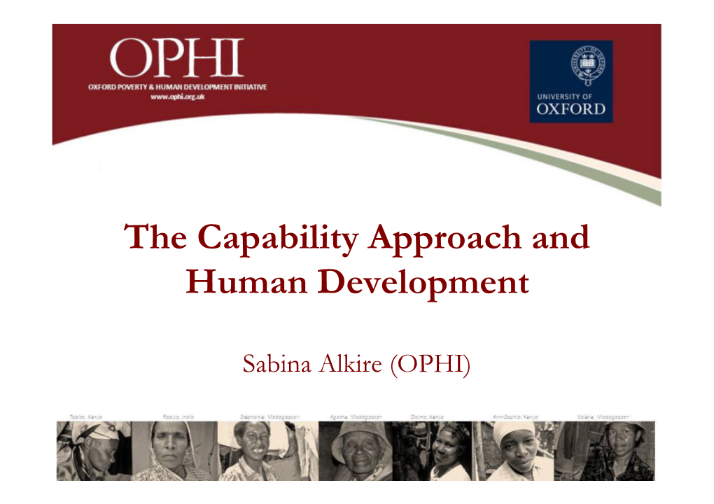 Capability Approach and Human Development
