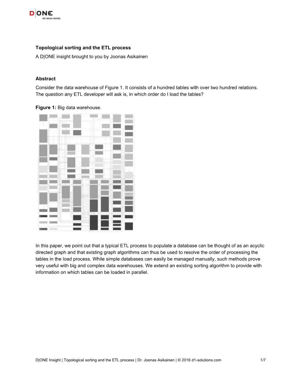 Topological Sorting and the ETL Process a D|ONE Insight Brought to You by Joonas Asikainen