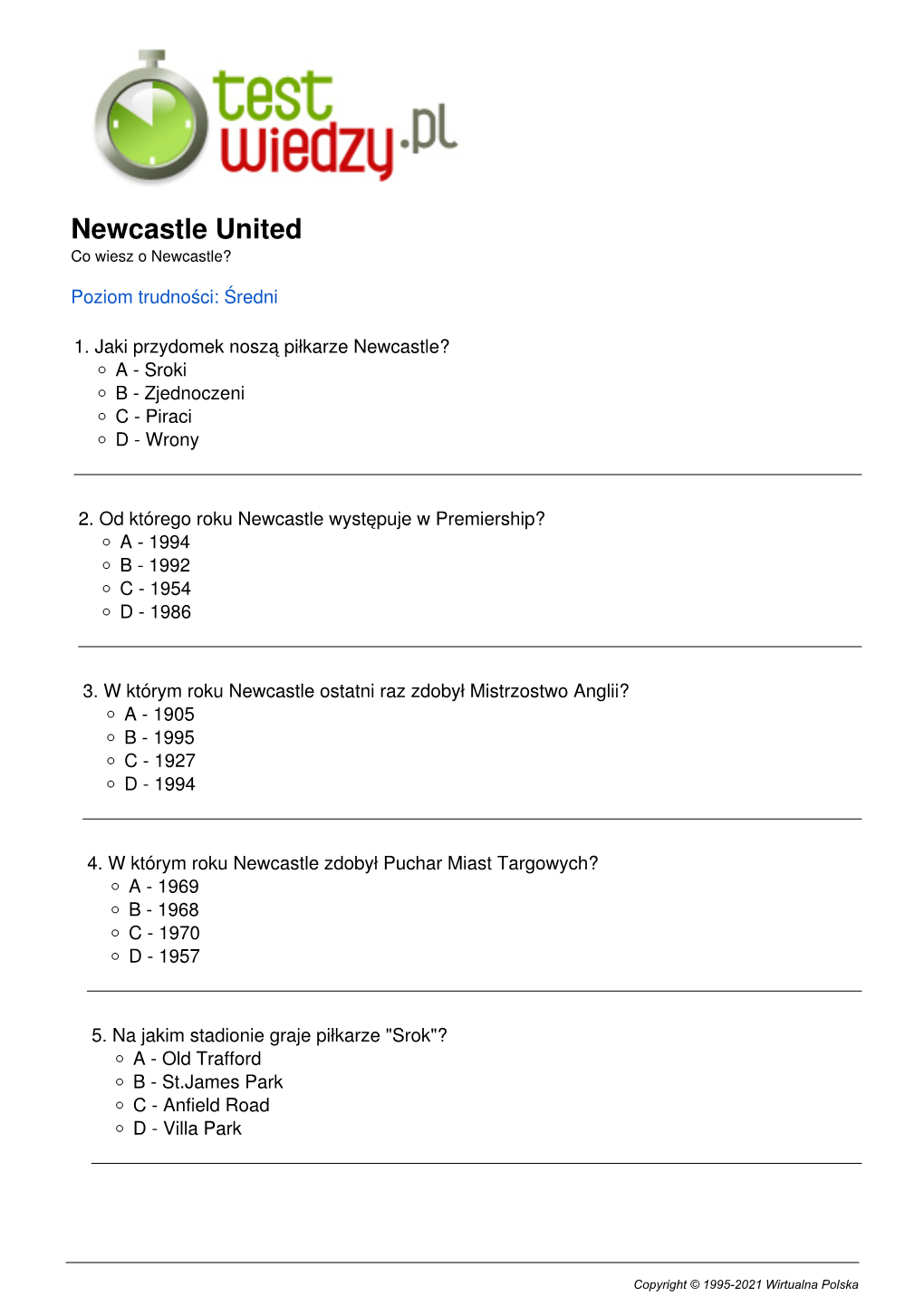 Newcastle United Co Wiesz O Newcastle?